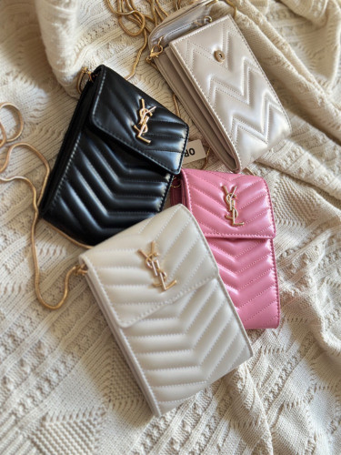 کیف دوشی زنانه مدل مینی بگ جا موبایلی برند وای اس ال Ysl مناسب روزمره و مهمانی کد 313